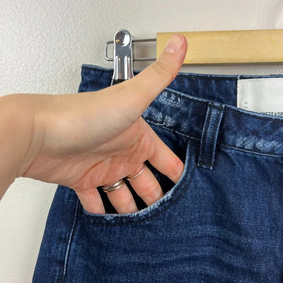 One Teaspoon Freebirds Jeans Size 26 High Rise Dark Wash Distressed Frayed Hem - Picture 6 of 13